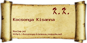 Kocsonya Kisanna névjegykártya